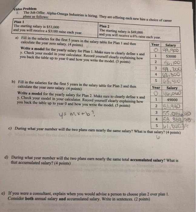 Solved Video Problem 1. The Job Offer. AlphaOmega