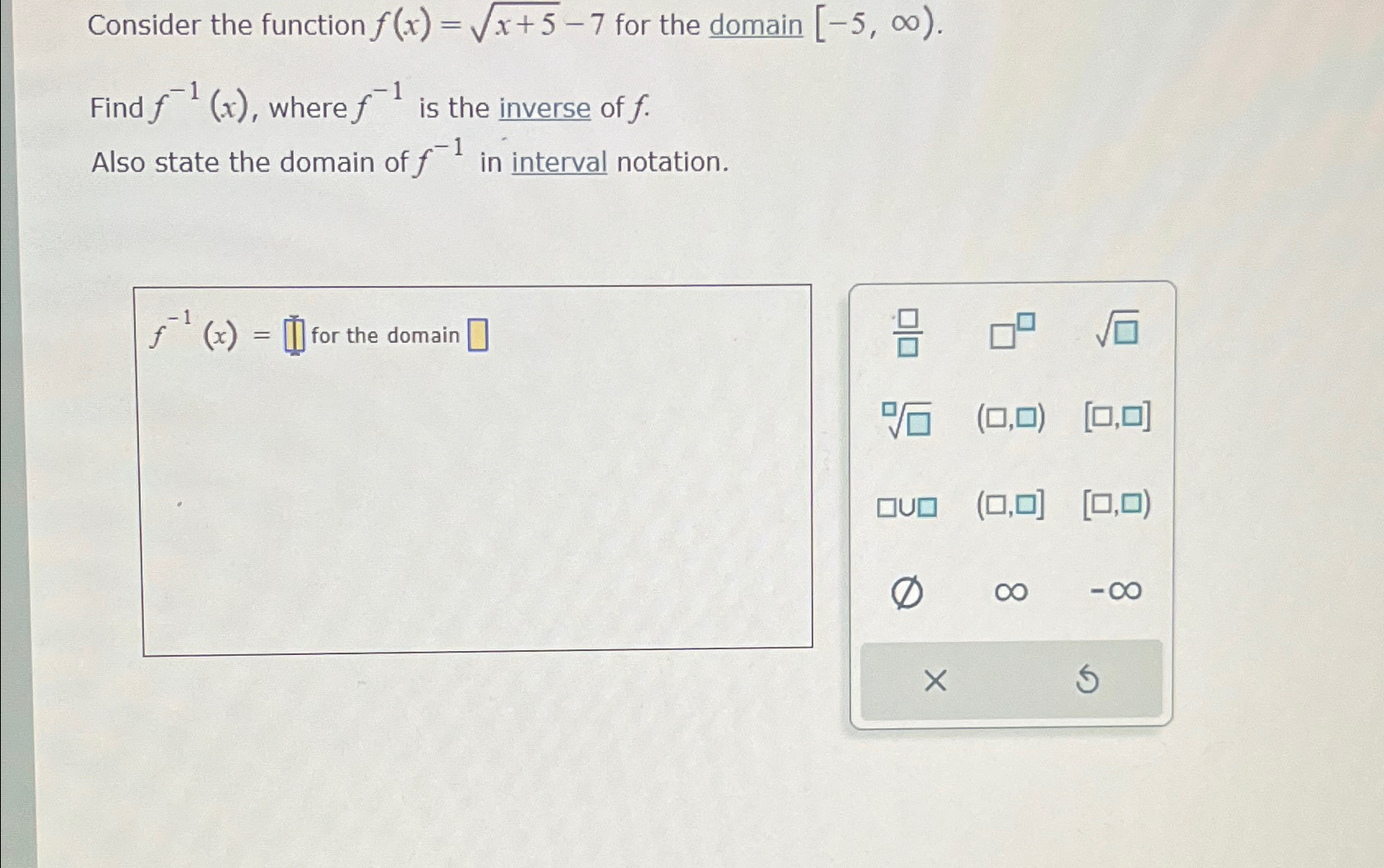 solved-consider-the-function-f-x-x-52-7-for-the-domain-chegg