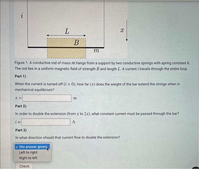 Solved Question: A conducting rod of mass 0.0155 kg is | Chegg.com