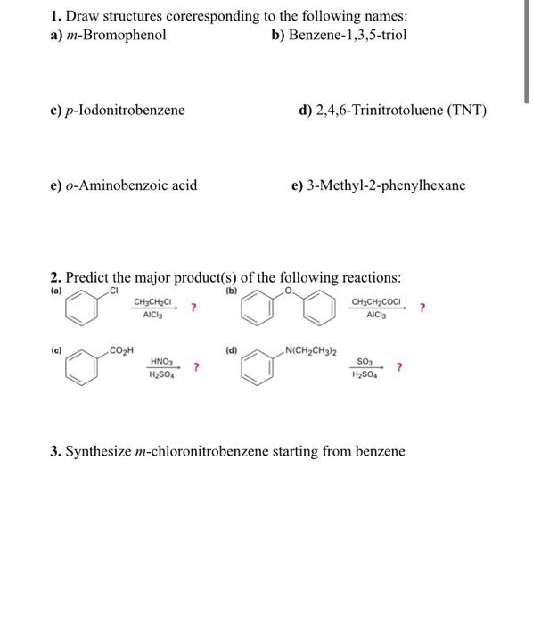 Solved 1. Draw Structures Coreresponding To The Following | Chegg.com