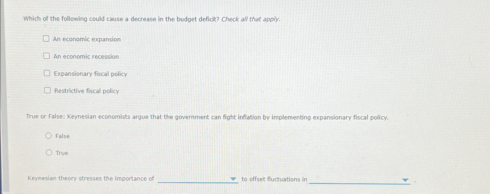 Solved Which of the following could cause a decrease in the | Chegg.com