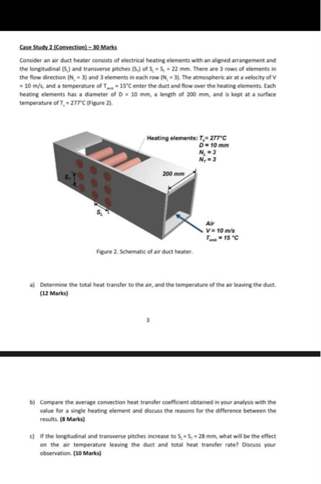 Case Study 2 Convection) – 30 Marks Consider an air | Chegg.com