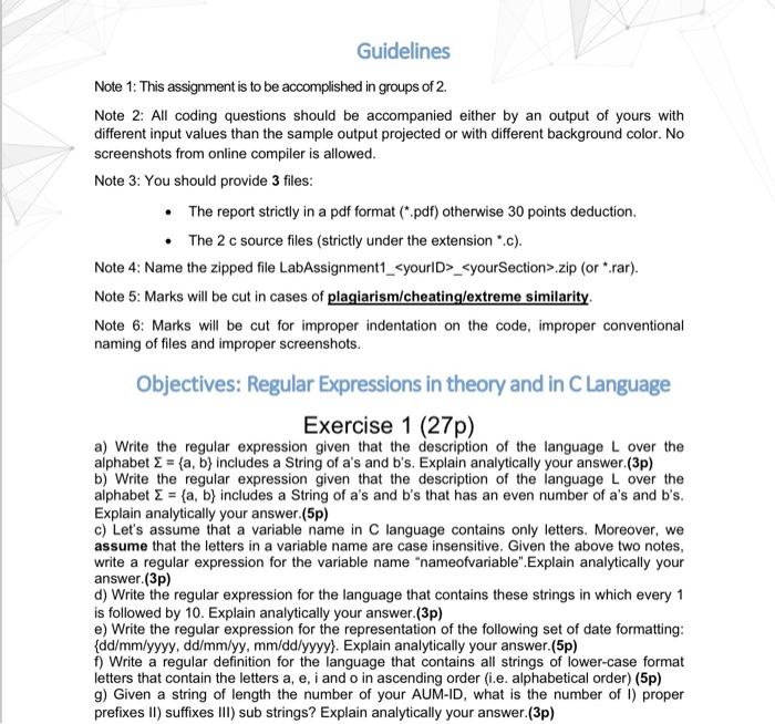 Solved Guidelines Note 1: This Assignment Is To Be | Chegg.com