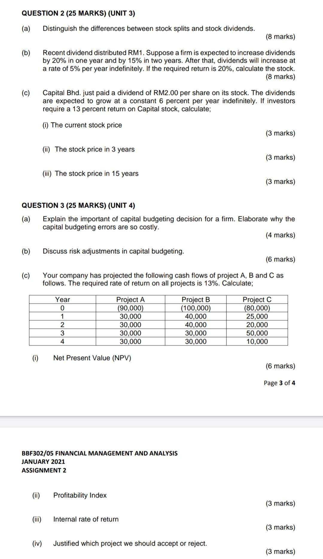 Solved QUESTION 1 (25 MARKS) (UNIT 3) The following is the | Chegg.com
