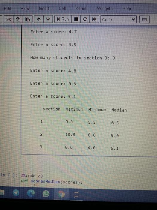 Solved Write a python code that reads students' scores for | Chegg.com