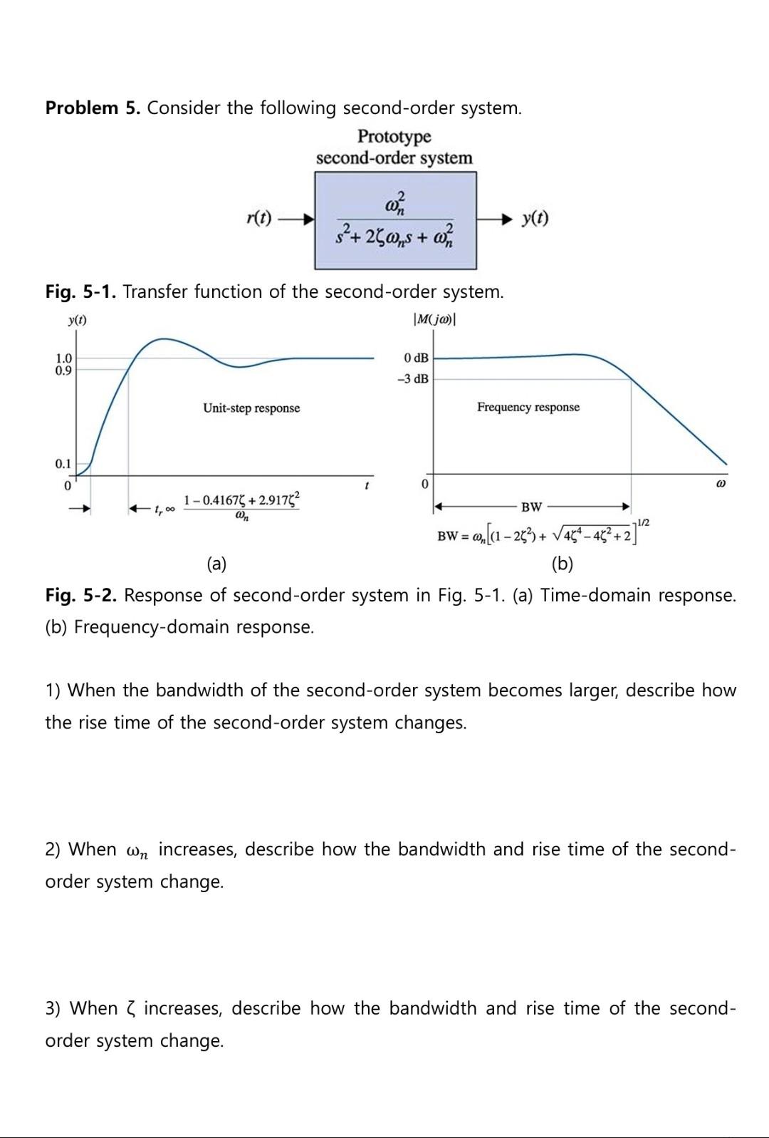 Solved Problem 5. Consider the following second-order | Chegg.com