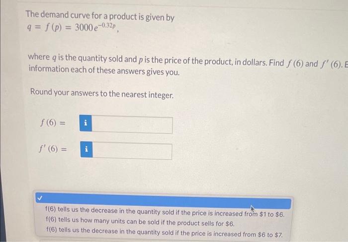 Solved The demand curve for a product is given by | Chegg.com
