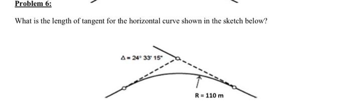 Solved Problem 6: What is the length of tangent for the | Chegg.com