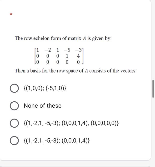 Solved 4 1 2 0 Let A = -2 0 4 0 -4 8 112 -1 2 -3 3 -6. Then | Chegg.com