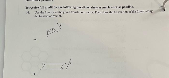 Solved Use the figure and the given translation vector. Then | Chegg.com