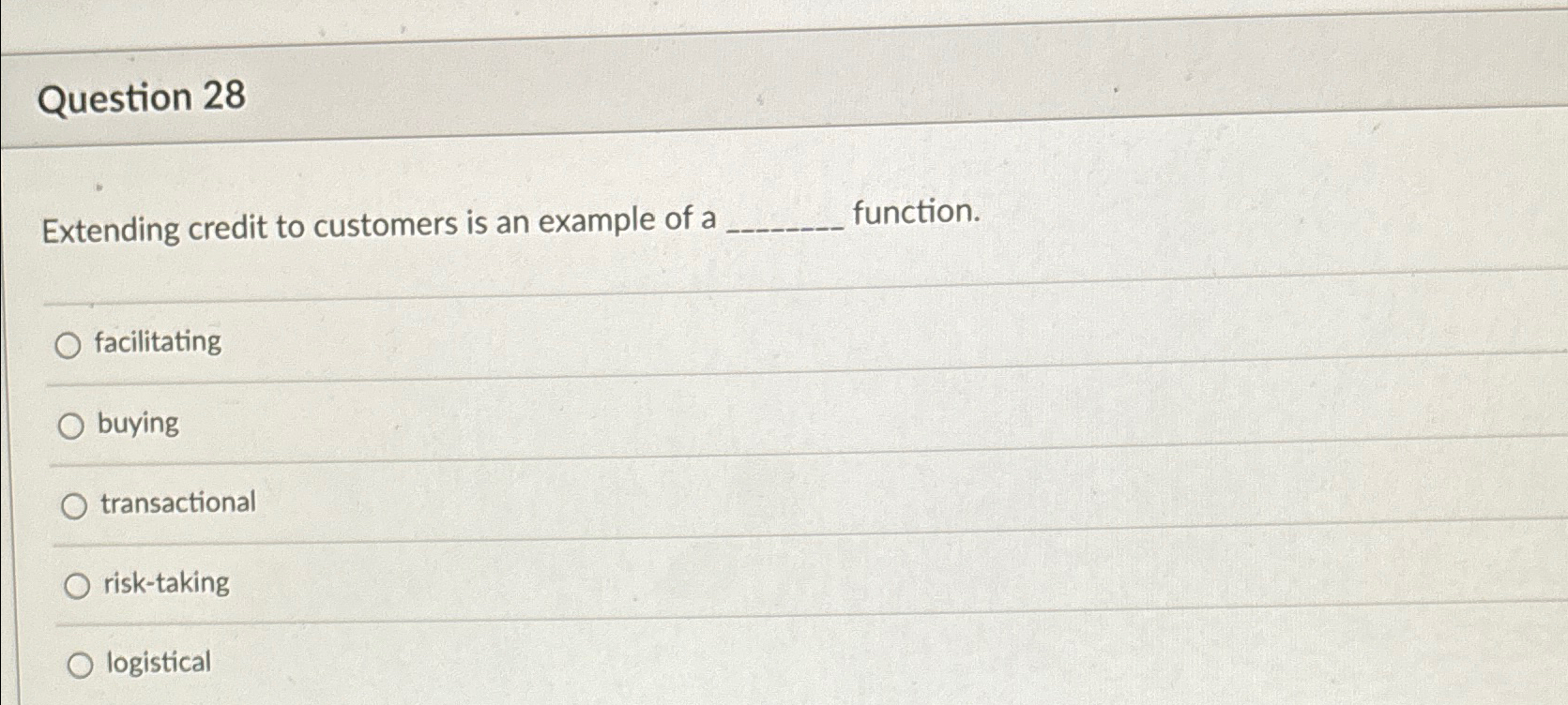 Solved Question 28Extending credit to customers is an | Chegg.com