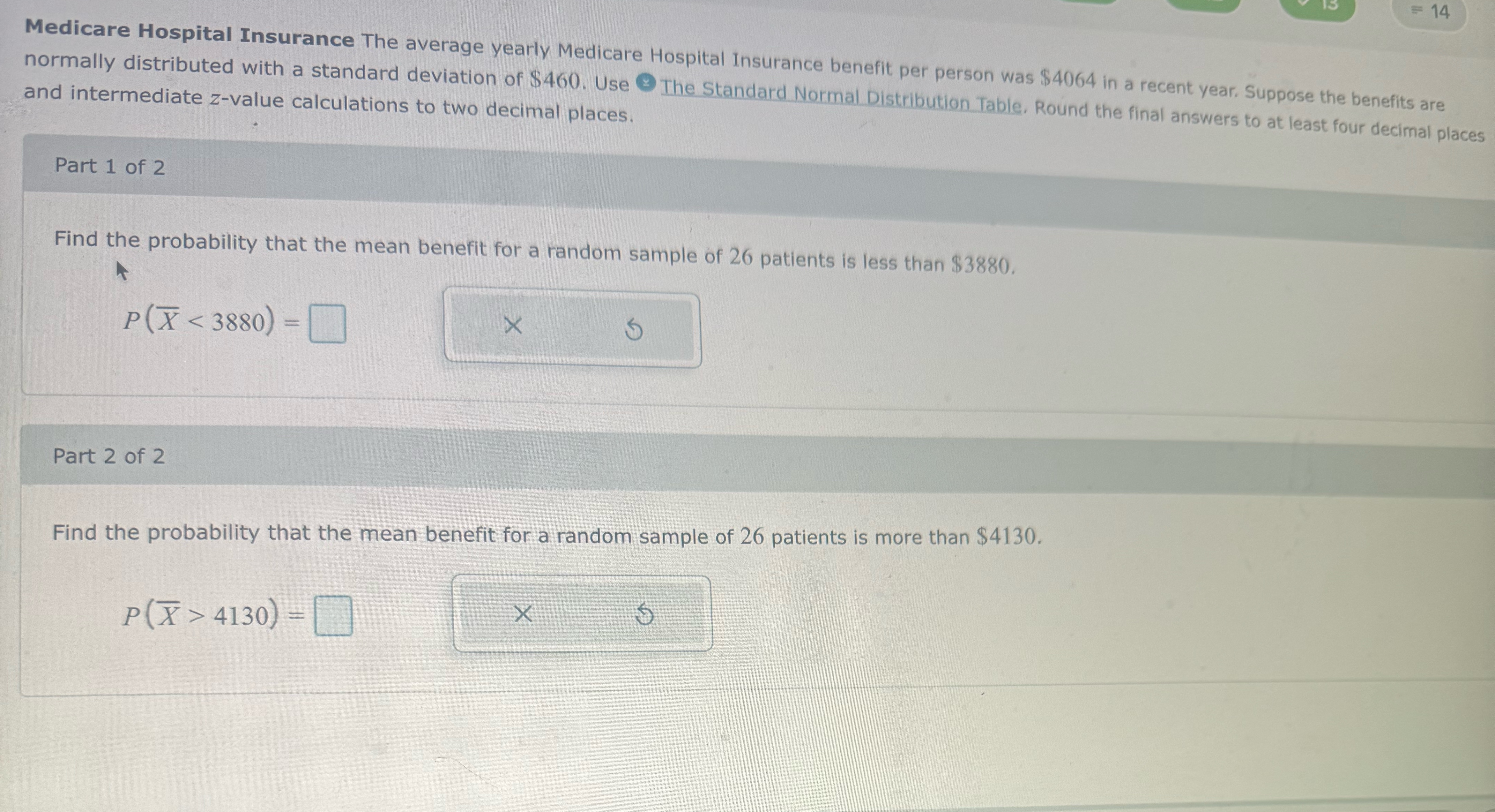 Solved Medicare Hospital Insurance The average yearly | Chegg.com