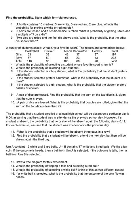 Solved Total Find the probability. State which formula you | Chegg.com