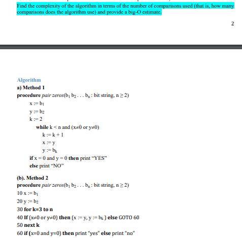 Solved Task 12 Below is the algorithm to find all equal | Chegg.com