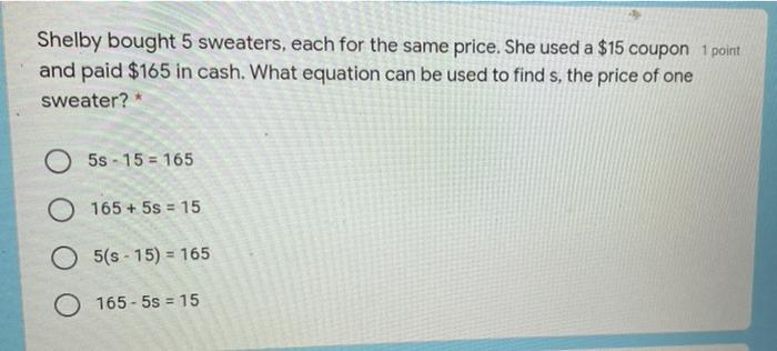 Solved Ron bought 3 shirts, each for the same price. He gave | Chegg.com