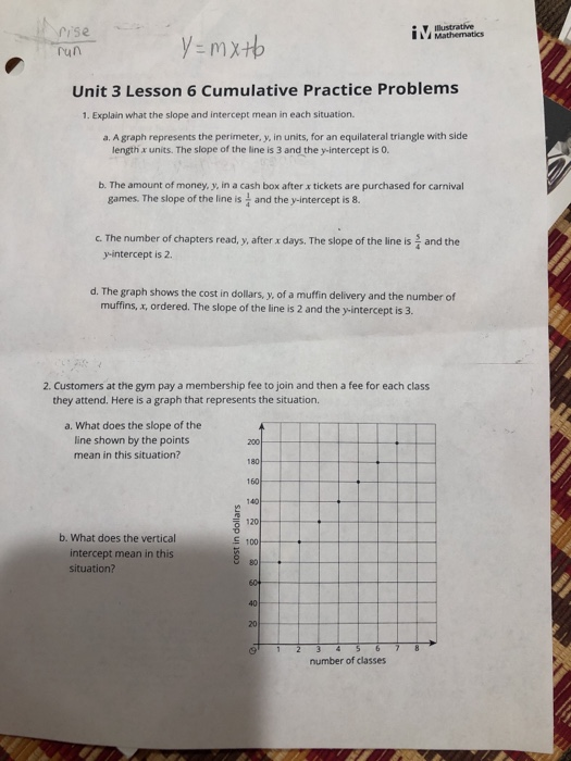 I Im Mathematics Illustrative Rise Run Y Mxtb Unit 3 Chegg 