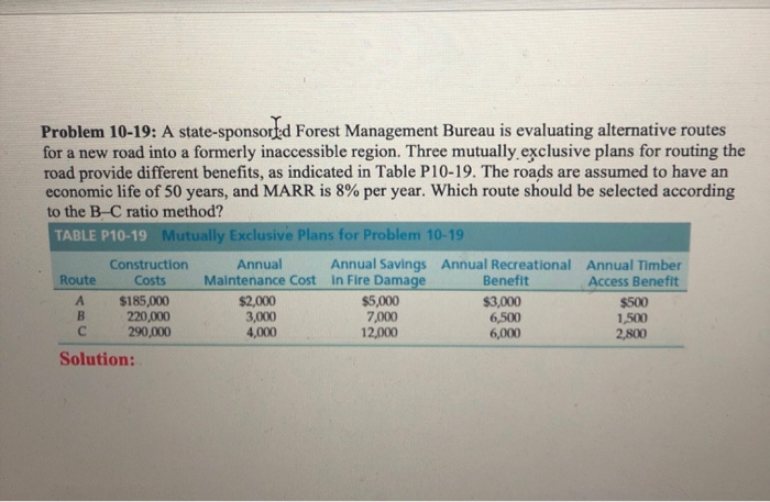 Solved Problem 10-19: A state-sponsored Forest Management | Chegg.com