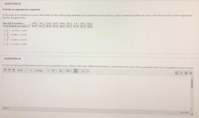 Solved QUESTION 23 Provide an appropriate response In an | Chegg.com
