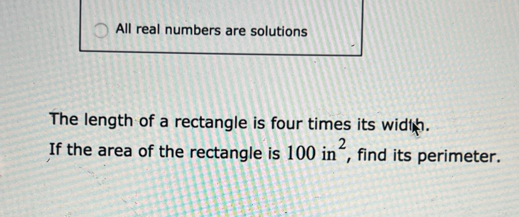 Solved All real numbers are solutionsThe length of a | Chegg.com