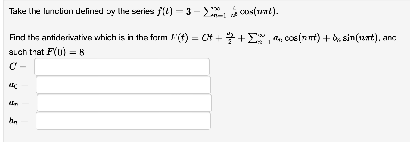 Solved Take the function defined by the series | Chegg.com