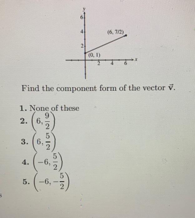 Solved Find the component form of the vector v. 1. None of | Chegg.com