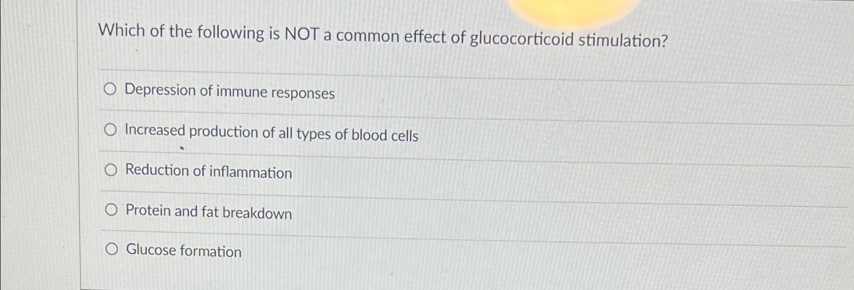 Solved Which Of The Following Is Not A Common Effect Of 