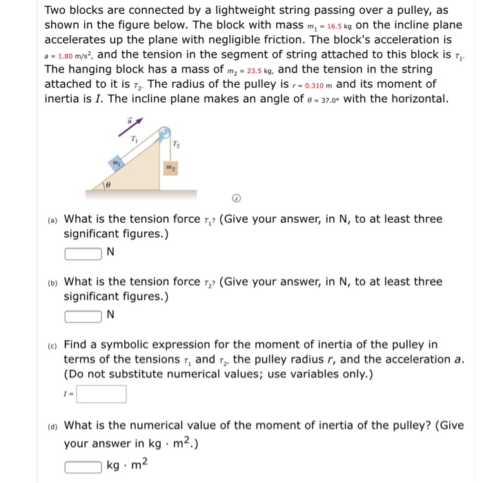Solved Two blocks are connected by a lightweight string | Chegg.com
