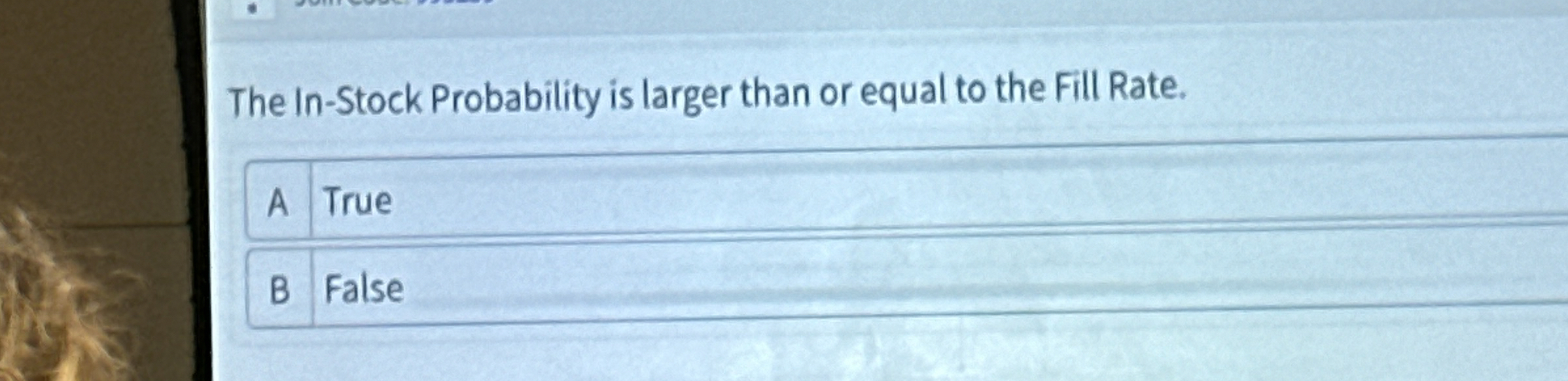 Solved The In-Stock Probability is larger than or equal to | Chegg.com