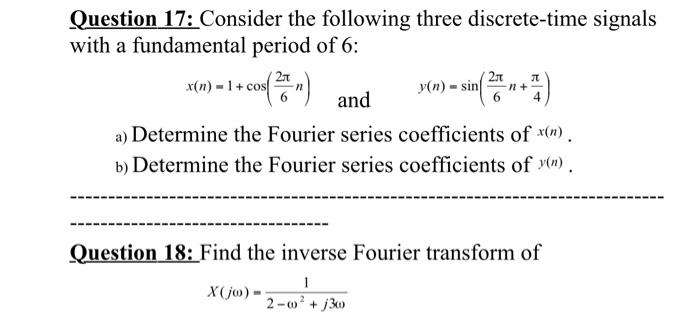 Solved Question 17: Consider the following three | Chegg.com