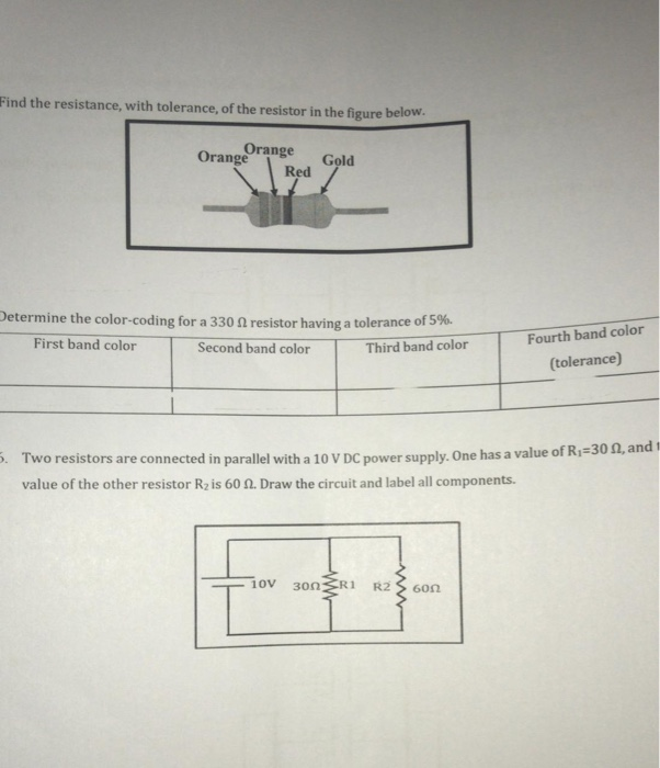 Solved Find the resistance, with tolerance of the resistor | Chegg.com