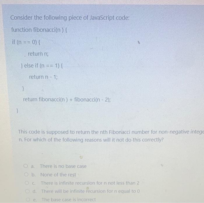 Solved Consider The Following Piece Of Javascript Code: | Chegg.com