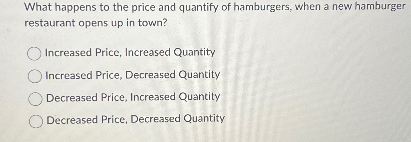 Solved What happens to the price and quantify of hamburgers, | Chegg.com