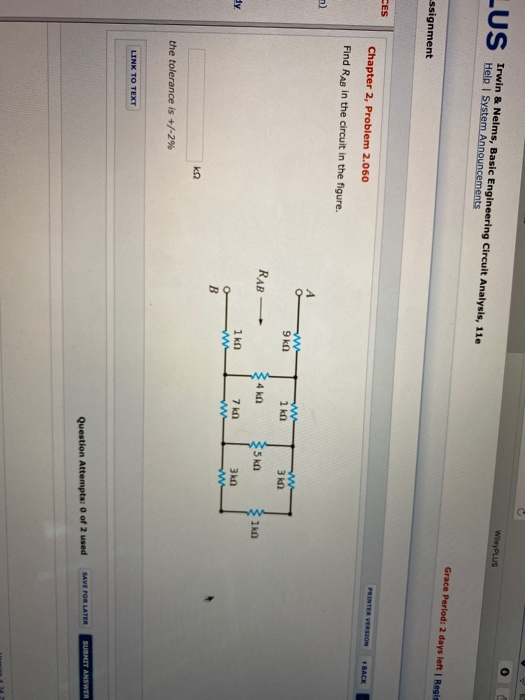 Solved LUS Irwin & Nelms, Basic Engineering Circuit | Chegg.com