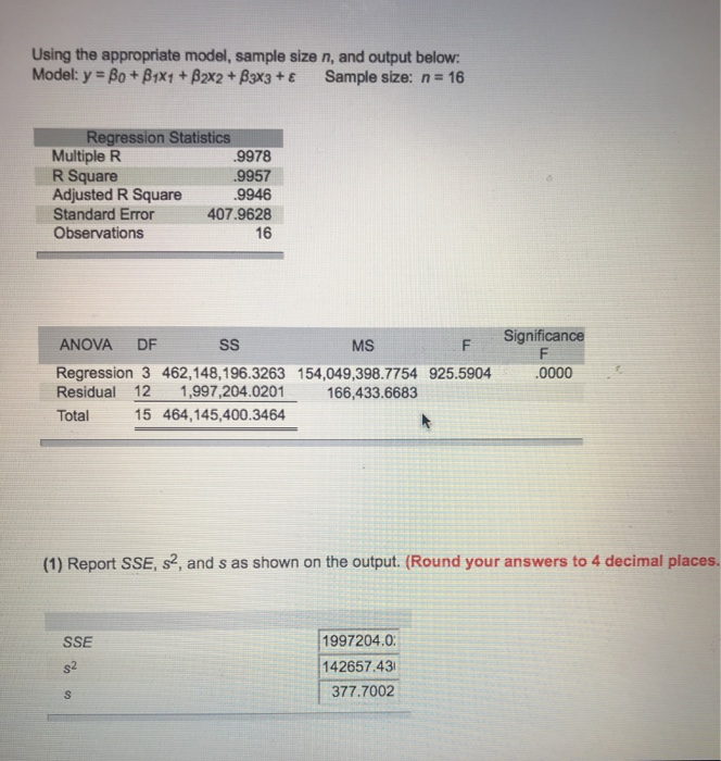 Solved Using the appropriate model, sample size n, and | Chegg.com