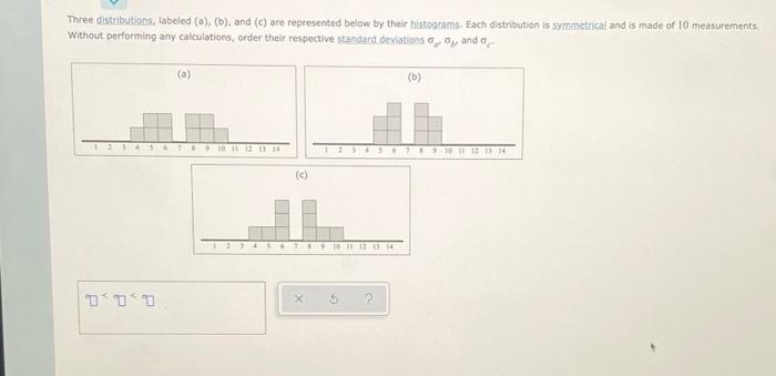 Solved Three Distributions, Labeled (a), (b), And (c) Are | Chegg.com