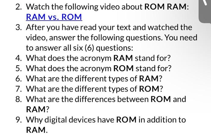 RAM vs ROM - Difference and Comparison