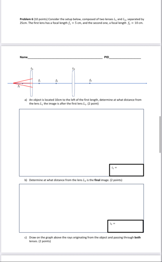 Solved Problem 6 (10 ﻿points) ﻿Consider the setup below, | Chegg.com