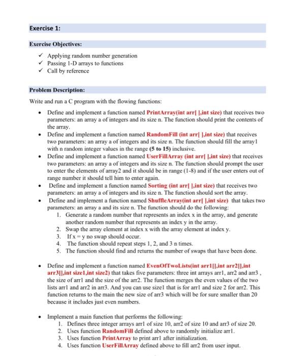 Solved Exercise 1: Exercise Objectives: Applying random | Chegg.com