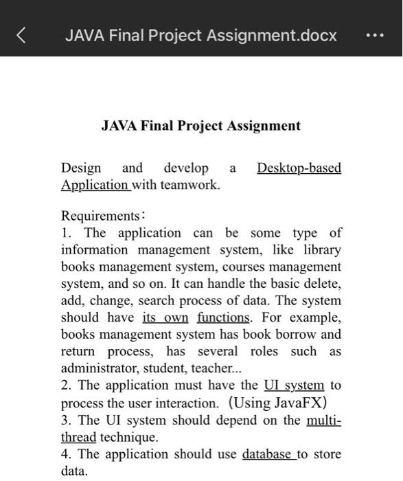 java project assignment
