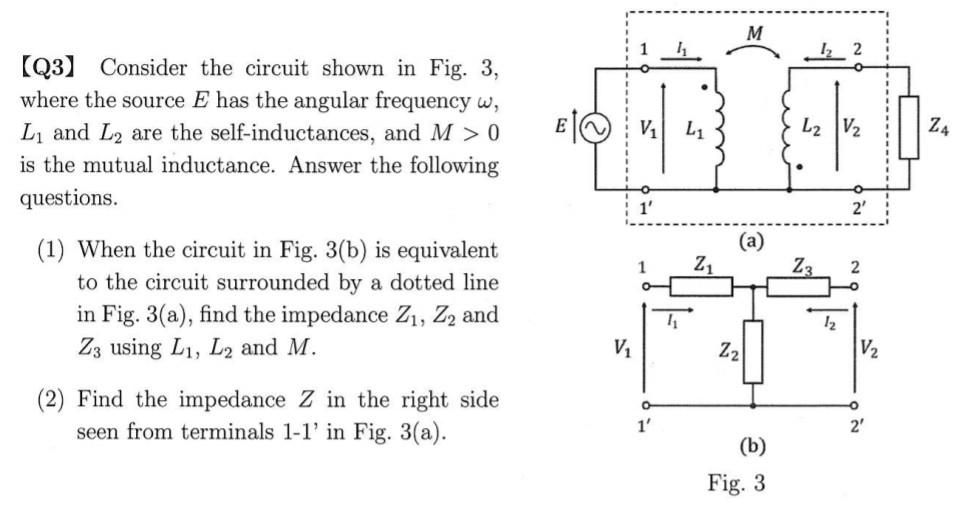 Solved 【Q3】 Consider the circuit shown in Fig. 3, where the | Chegg.com