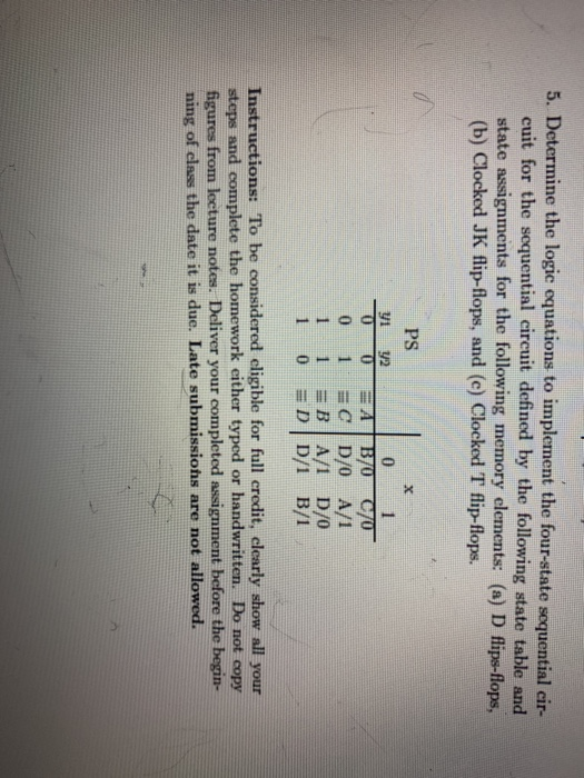 Solved 5. Determine the logic equations to implement the | Chegg.com