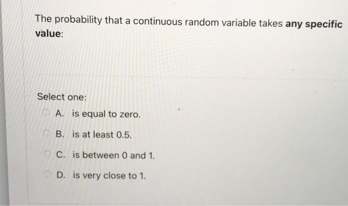 Solved The probability that a continuous random variable | Chegg.com