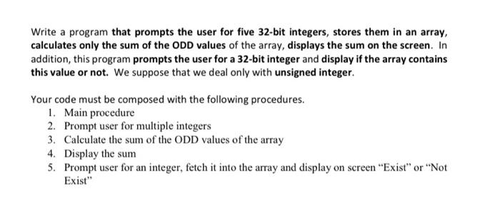 Solved write the code below in Assembly Language.Please | Chegg.com
