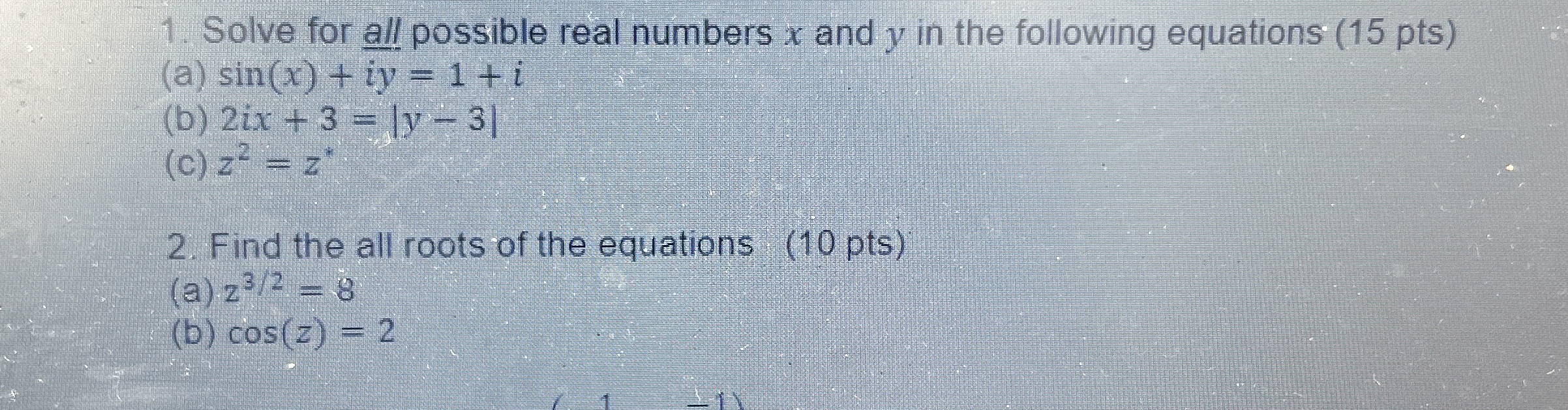 Solved Solve for all possible real numbers x ﻿and y ﻿in the | Chegg.com