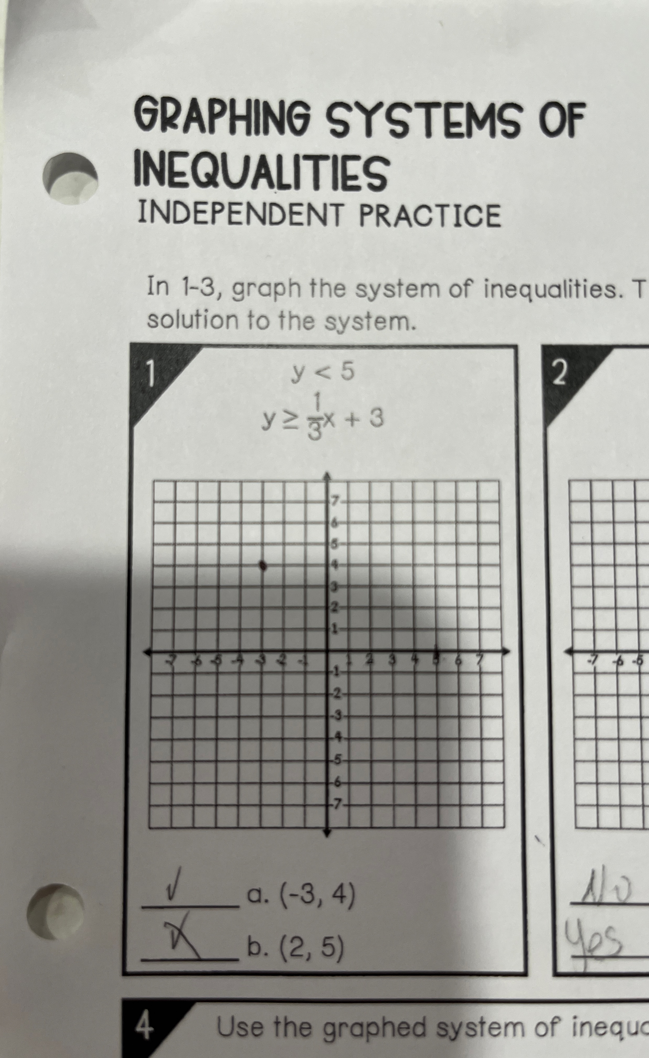 GRAPHING SYSTEMS OF INEQUALITIES INDEPENDENT | Chegg.com