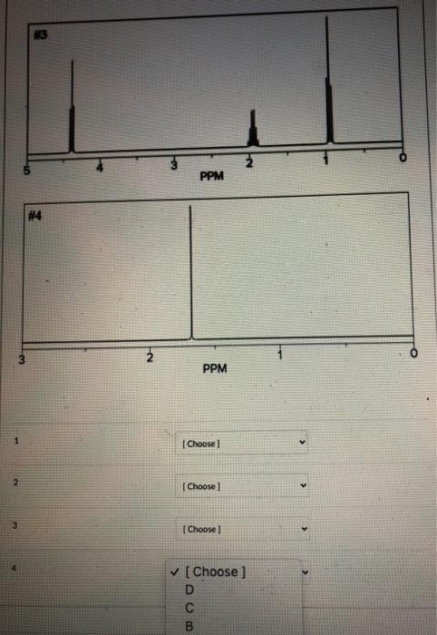 Solved Match each 'H NMR spectrum (#1-4) to the appropriate | Chegg.com