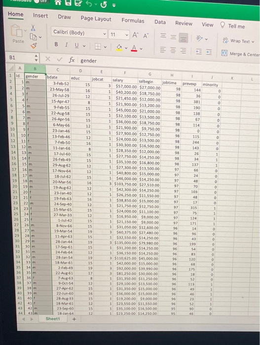 Lab 1 Data Entry In Excel Enter The Data In Excel Chegg Com