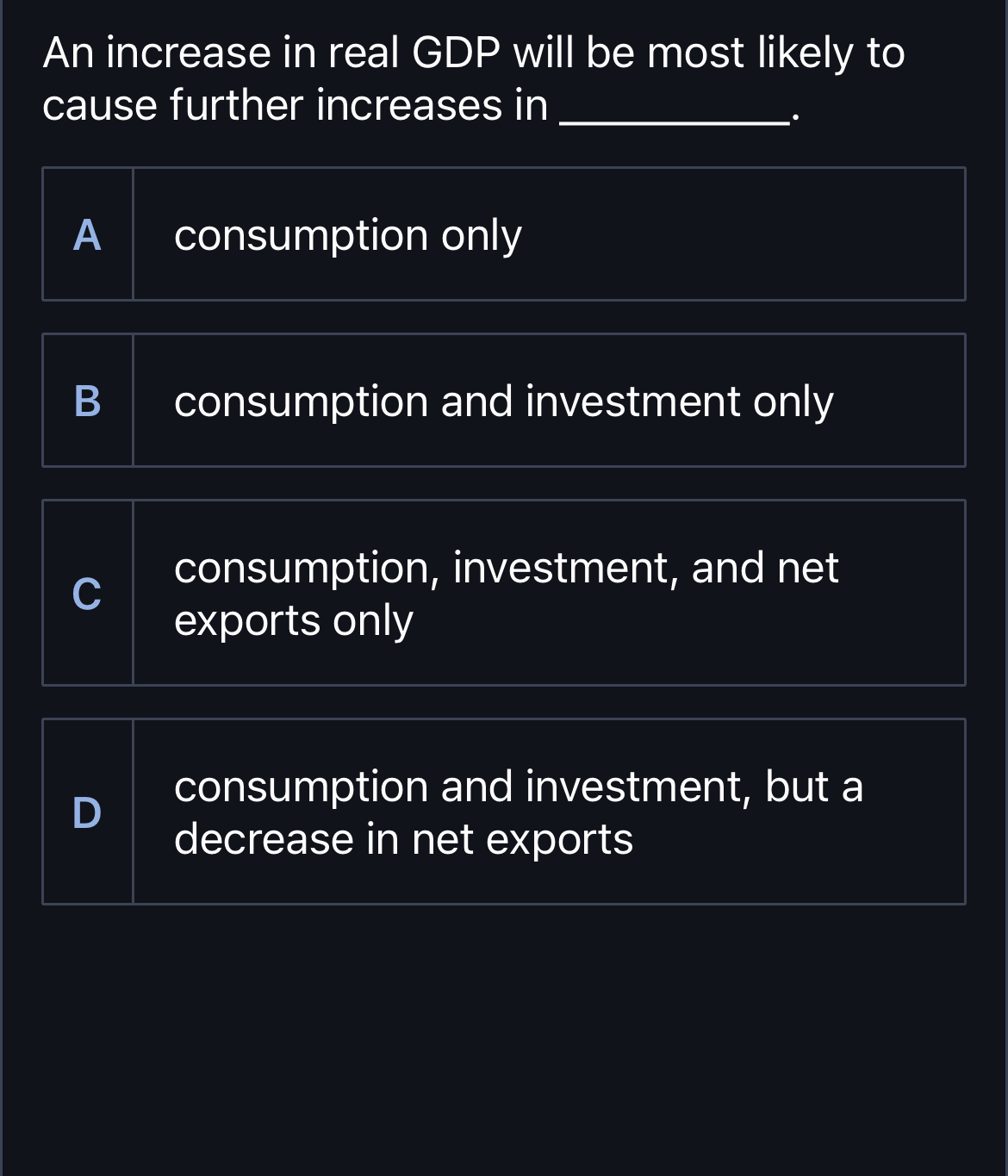 Solved An increase in real GDP will be most likely to cause | Chegg.com