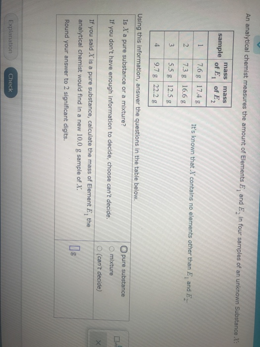 Solved An analytical chemist measures the amount of Elements | Chegg.com