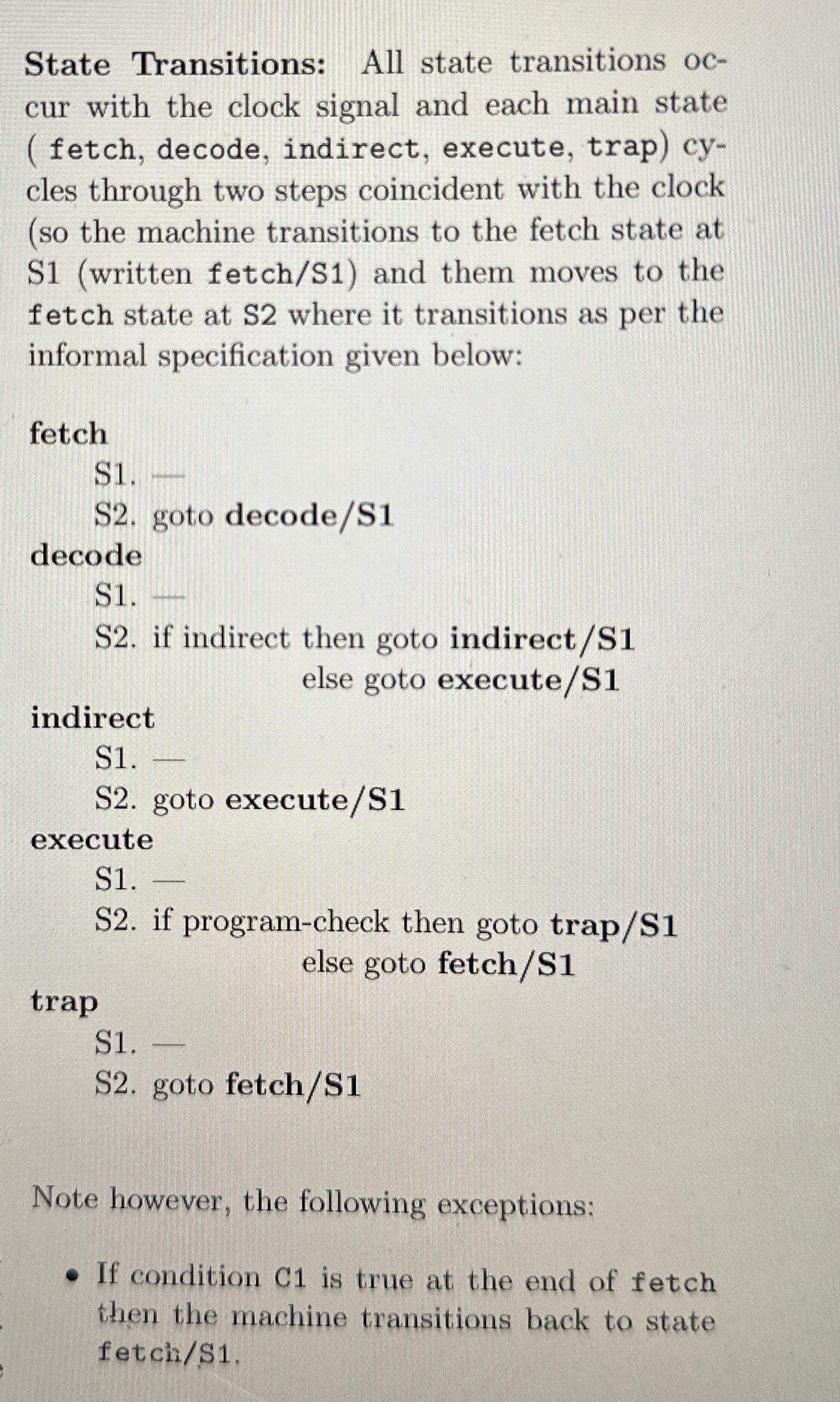 Solved State Transitions: All state transitions occur with | Chegg.com